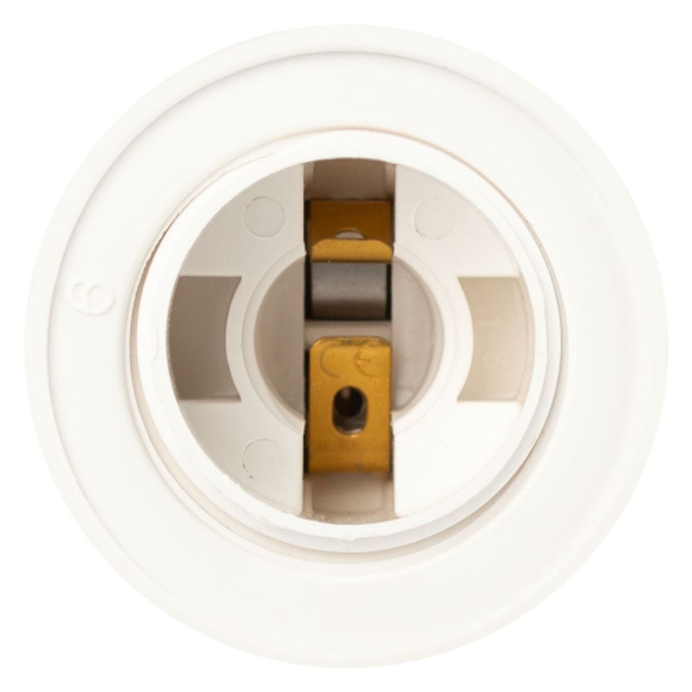 Патрон ЭРА Е27 с кольцом пластик, белый, Б/Н, гр.уп., 50 шт.