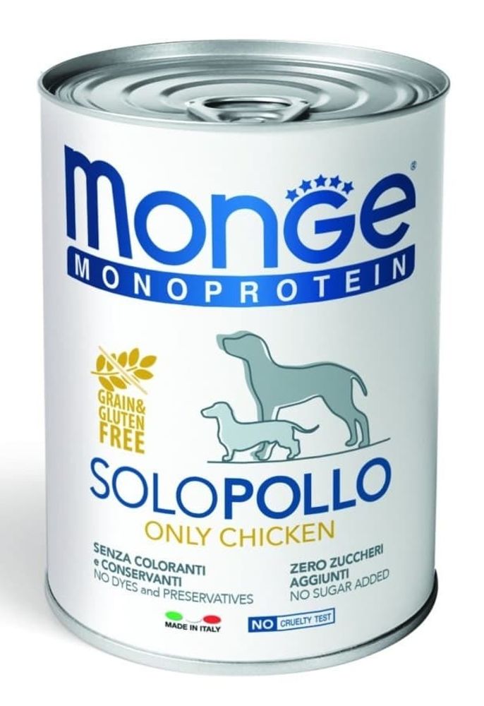 Monge Dog Monoprotein Solo B&amp;S консервы для собак паштет из курицы 400г