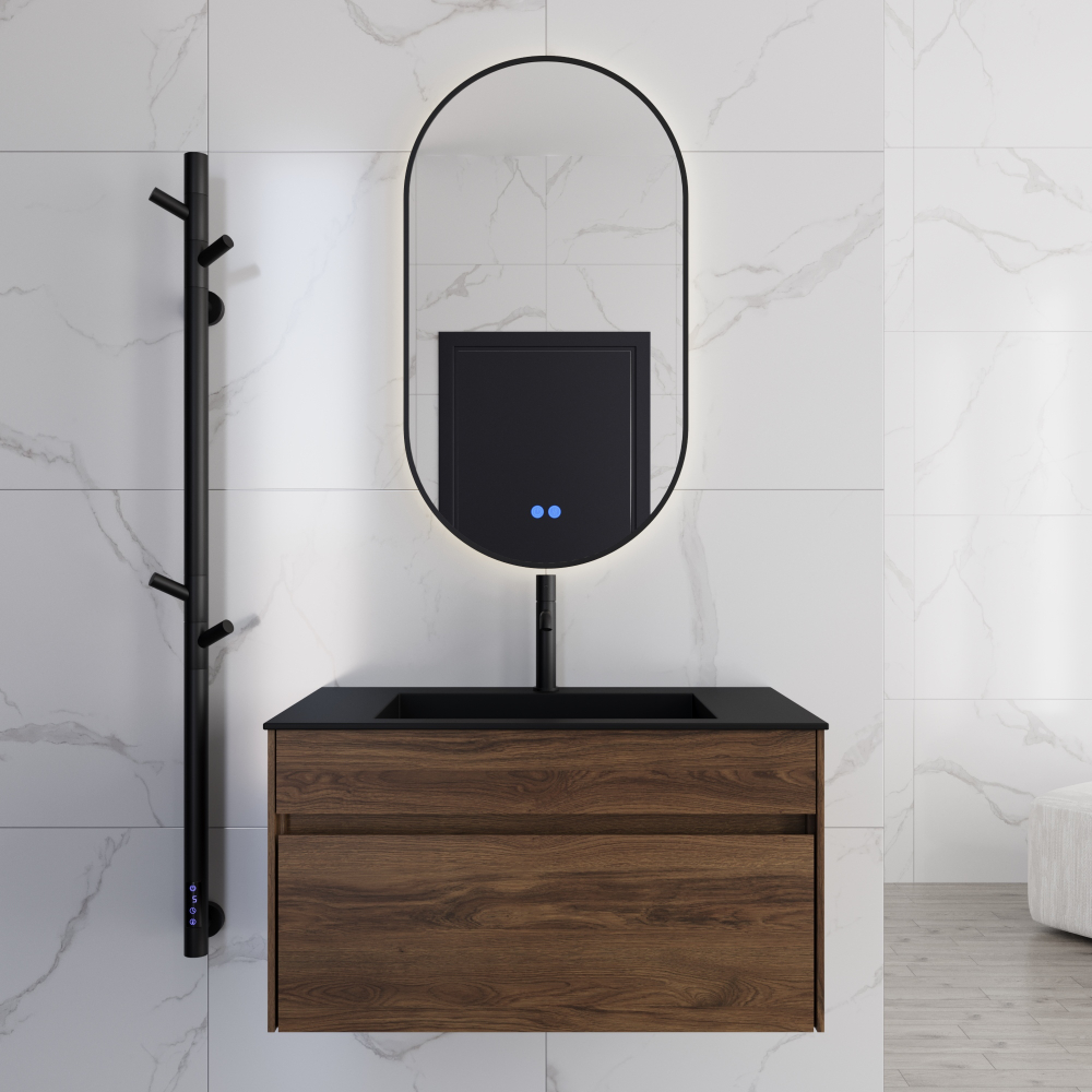 Тумба под раковину Vincea Chiara 800 подвесная, 1 выкатной ящик soft-close, C.Oak