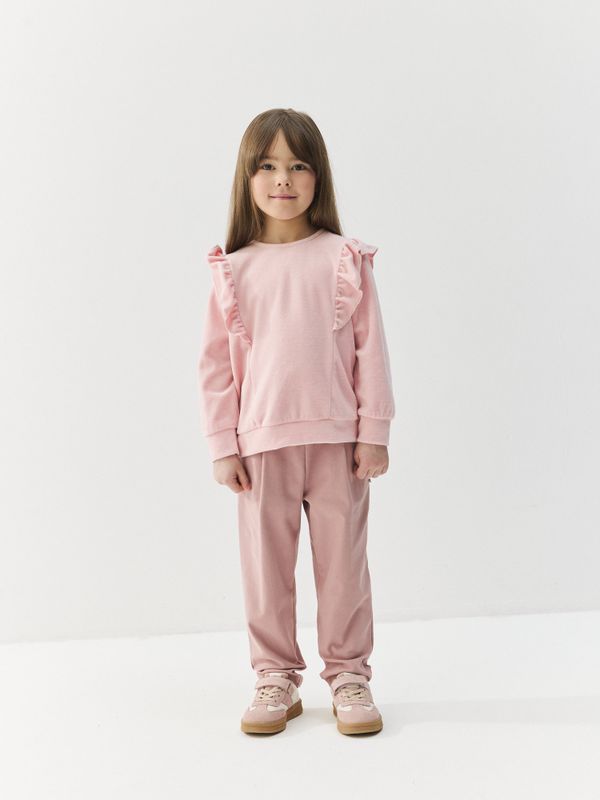 Свитшот с рюшей из велюра 