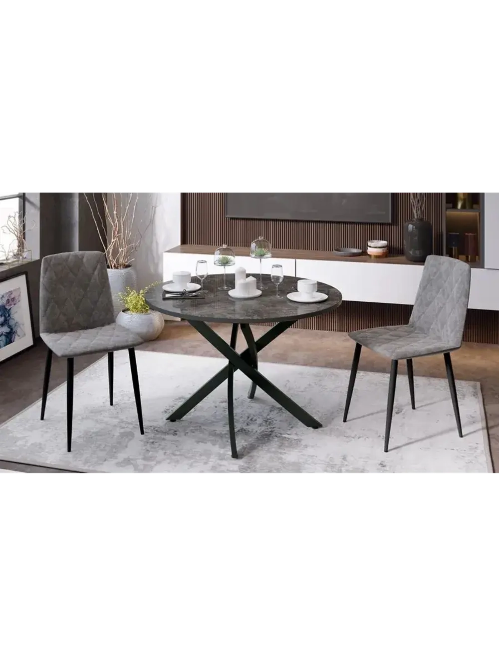 Стол кухонный обеденный круглый 90х90х75 см