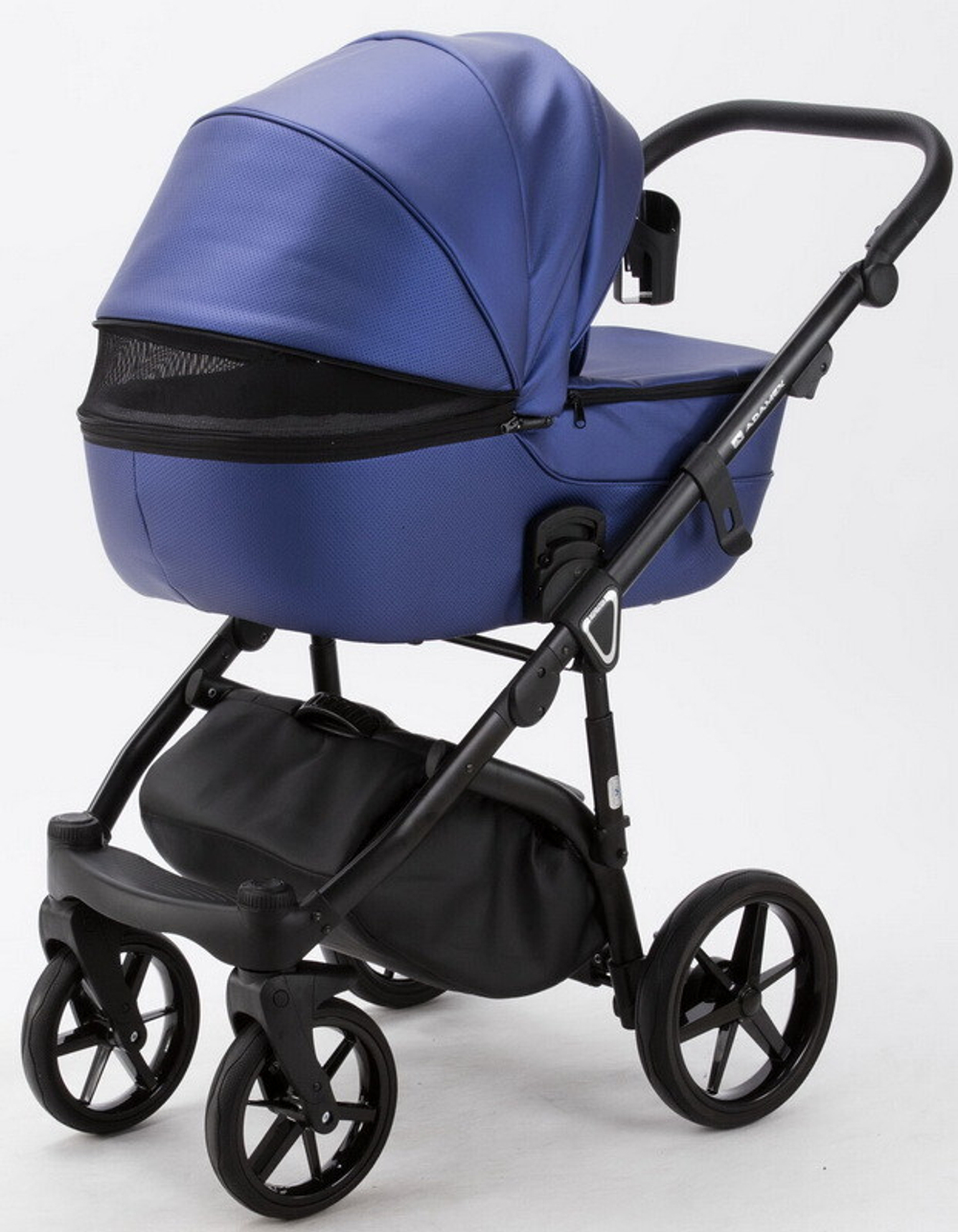 Детская коляска Adamex Bibione Deluxe 2 в 1 BI-SM02 (СИН.ПЕРЛ.ПЕРФ.КОЖА)