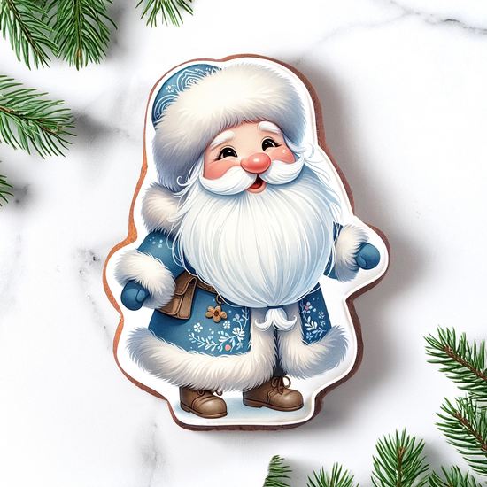 Новогодний пряник топпер с дедом морозом