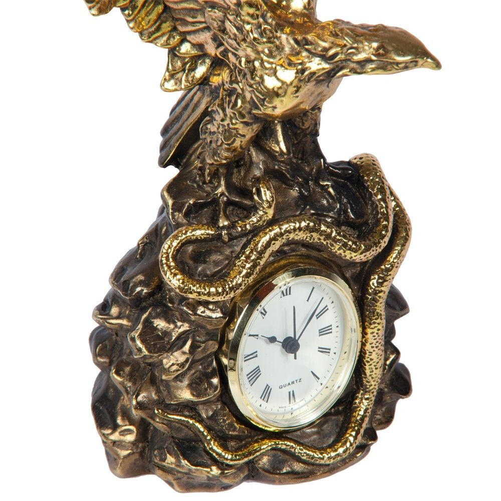 Часы настольные Орел на скале Бронза