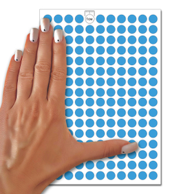 Голубые виниловые наклейки для маркировки Policomprint М10, 10 мм, 352 шт.