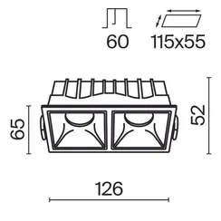 Встраиваемый светильник Альфа / Alfa LED 20 Вт 3000 К 36° Technical dl043-02-10w3k-sq-w