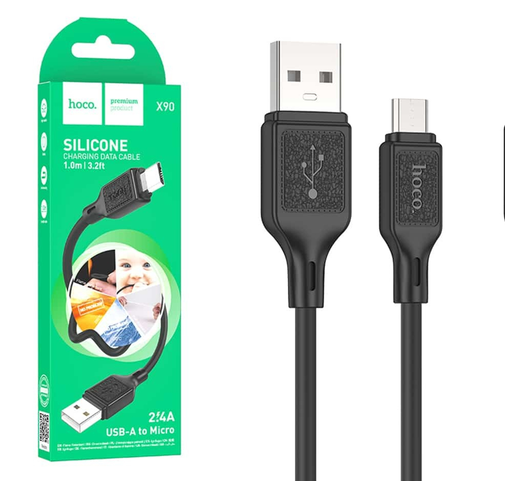 Кабель USB - Micro HOCO X90 (черный) 1м