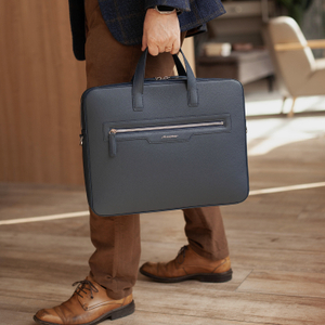 Сумка для ноутбука и документов Bocage Classic из кожи теленка, синего цвета