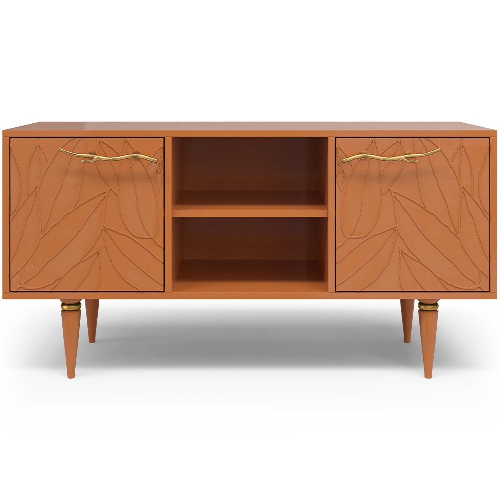 Тумба под ТВ Арт Колор leaves 117см Классик Голд Томленый оранжевый