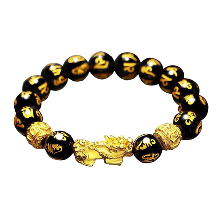 Браслет-Амулет из обсидиана мудрость и контроль денежного потока SBF-001