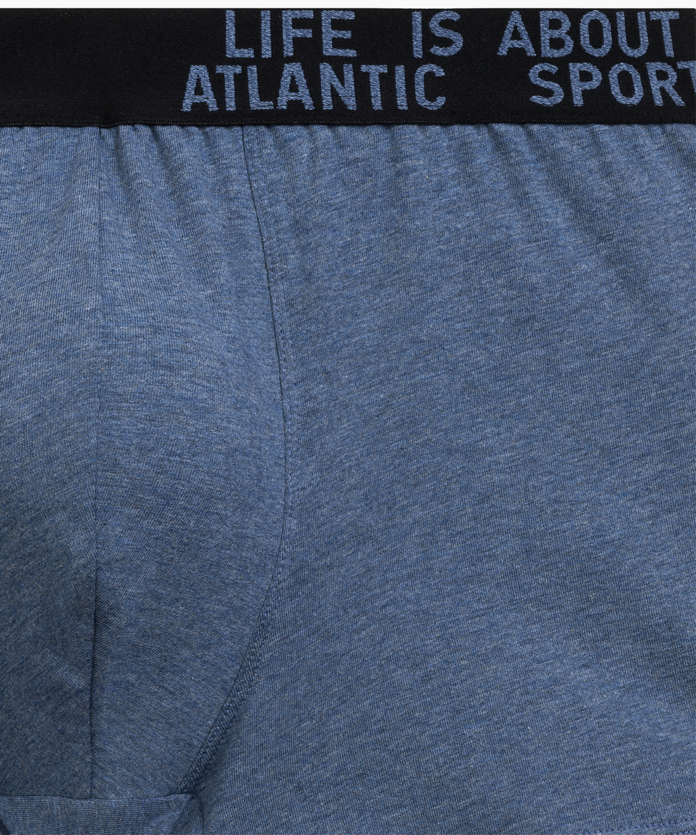 Мужские трусы шорты Atlantic, набор из 3 шт., хлопок, зелёный меланж + винный меланж + голубой меланж, 3MH-226