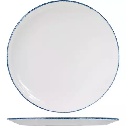 Блюдо «Блю Дэппл» для пиццы фарфор D=31,5см белый,синий