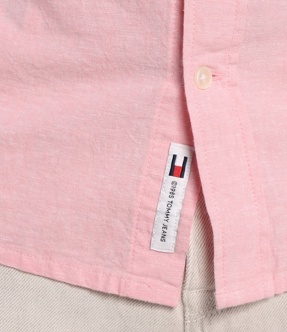 Льняная рубашка Tommy Jeans - розовый(DM0DM18962)