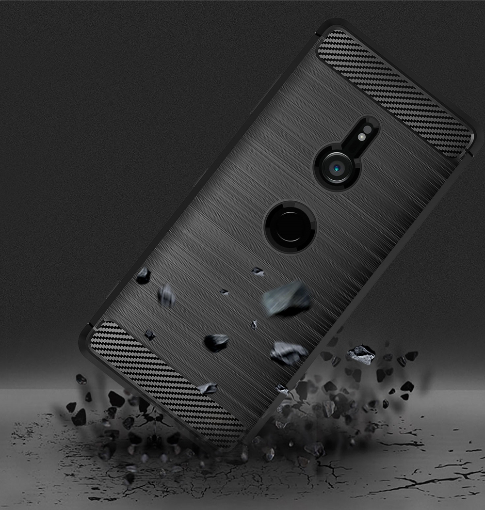 Чехол на Sony Xperia XZ3 цвет Black (черный), серия Carbon от Caseport