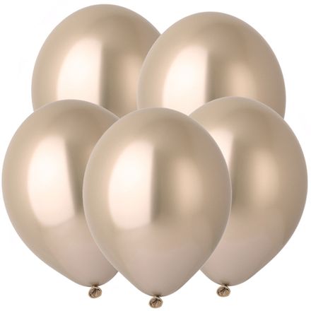 Шары "ХРОМ белое золото" 35 см (летают от 3-х дней)