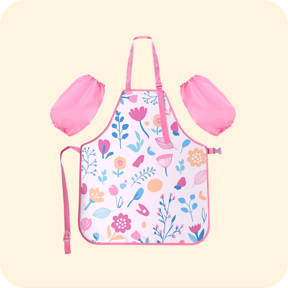 Фартук для творчества с застёжкой фастекс. Цветочный принт