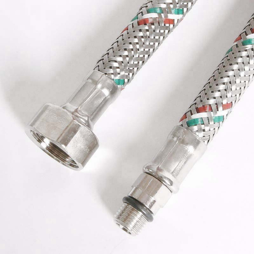 UNI-FITT Гибкая подводка для смесителя М10х1 - 1/2", 120 см, DN 8, оплетка из нержавеющей стали