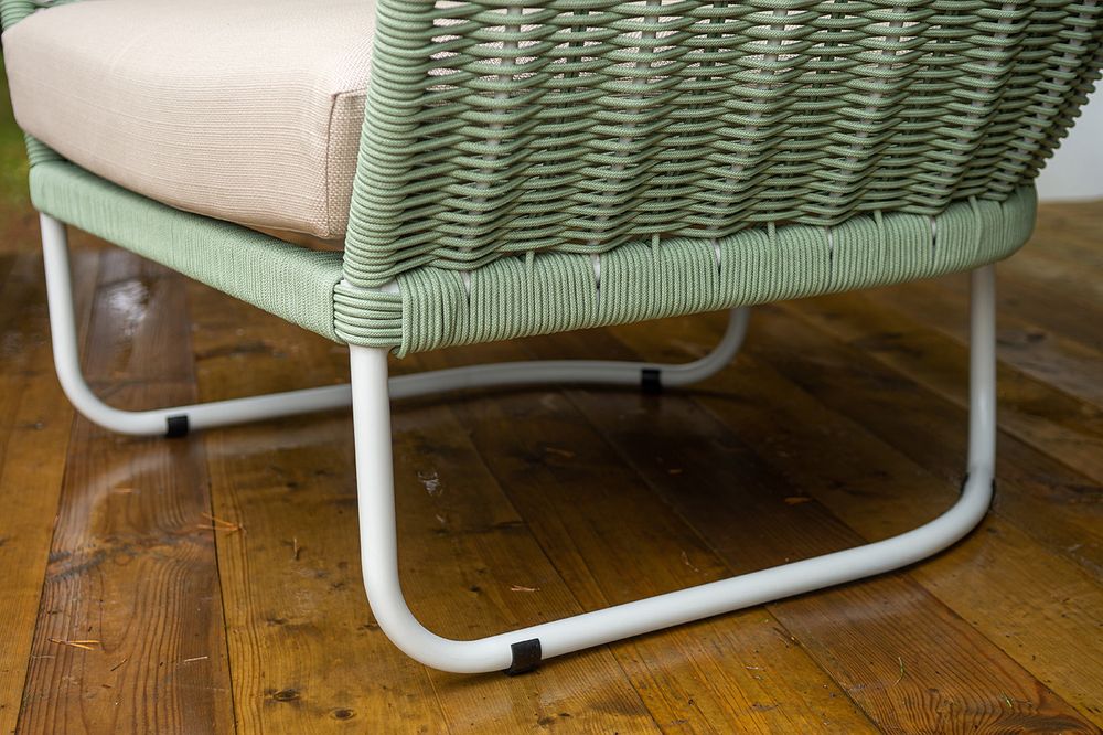 "Фиджи" лаунж-зона 5-местная плетеная из роупа (веревки), каркас алюминиевый светло-серый, роуп зеленый (4204)