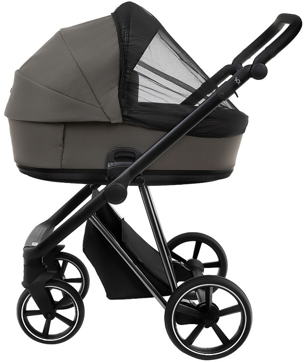 Детская коляска Roan Sol Luxury 3 в 1 с автокреслом Tutis Elo Lux Black RSL/4051 Taupe/Nikiel