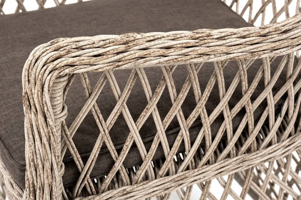 "Эспрессо-80 L" обеденная группа плетеная, цвет бежевый