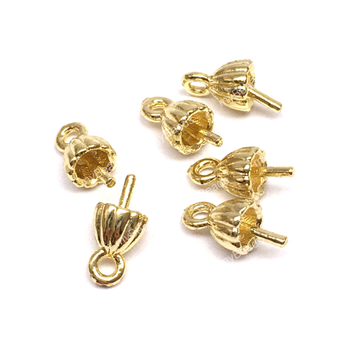 Штифты для бусин "Юбочка" 9х4 мм, позолота