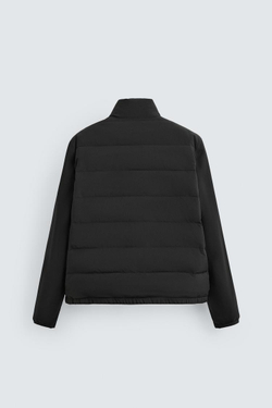 ZARA ОДНОТОННАЯ СТЕГАНАЯ КУРТКА, ЧЕРНЫЙ