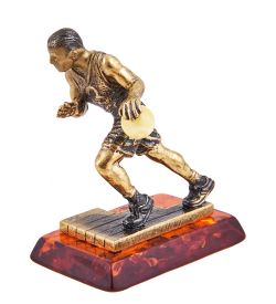 Народные промыслы AM-3717 Фигурка «Баскетболист» (латунь, янтарь)