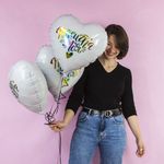 Шар (18"/46 см) Сердце, Пусичка Моя, Градиент, 1 шт. в упак.