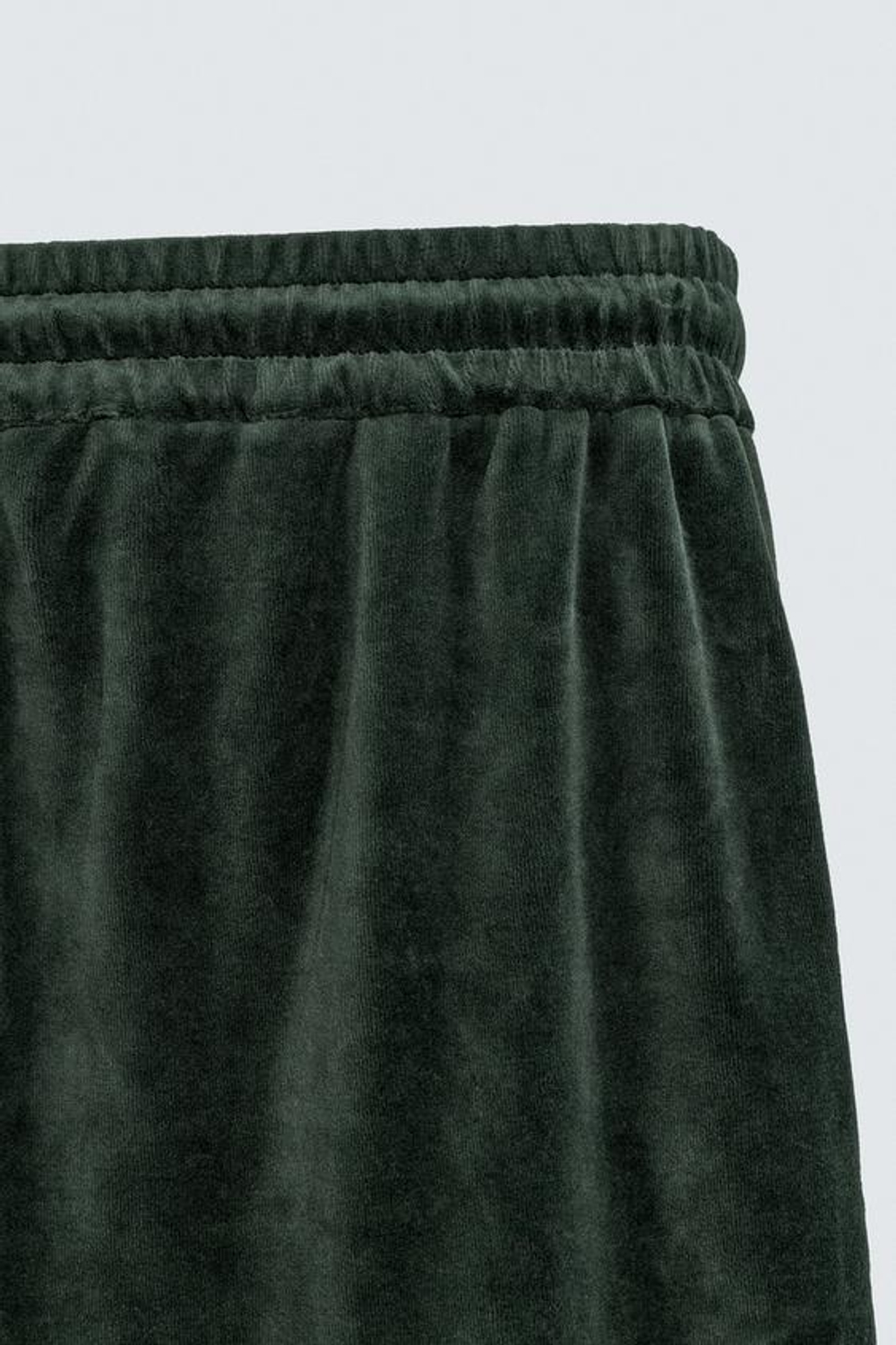 ZARA ВЕЛЮРОВЫЕ БРЮКИ С КОНТРАСТНЫМИ ВСТАВКАМИ, ЗЕЛЕНЫЙ