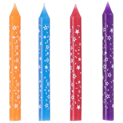 Свечи для торта разноцветные «Звезды» 8 см, 12 шт
