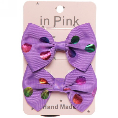 Банты для волос детские 2 шт «Small Happiness», цветные горошки, микс 4 цвета, 4*6,5см