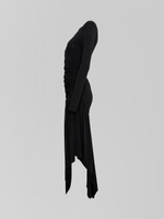 Платье Kaisha укороченное однотонное асимметричное со шлейфом