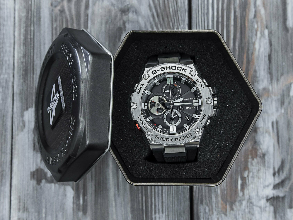 Японские наручные часы Casio G-SHOCK GST-B100-1A с хронографом