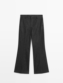 Massimo Dutti Джинсы клеш со средней посадкой, черный