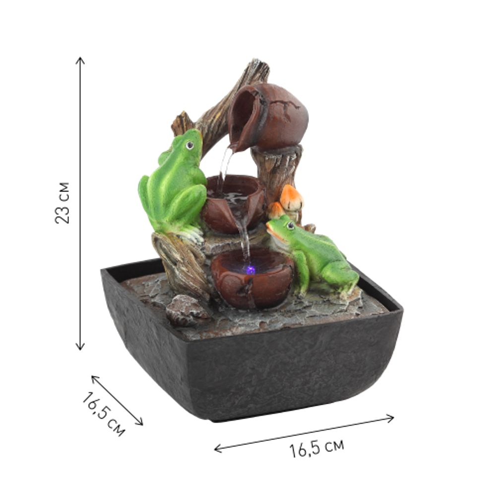 GAFN01-001 GREEN APPLE настольный фонтан с подсветкой Лягушки | GREEN APPLE