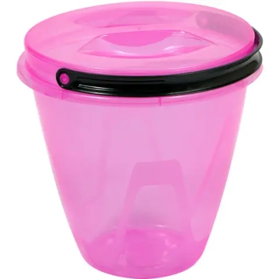 Ведро с крышкой Лайт 5л прозрачное розовое