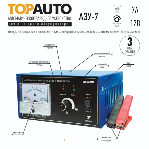 Устройство зарядное НЕВА Авто АЗУ 12В 7А (TOP AUTO)