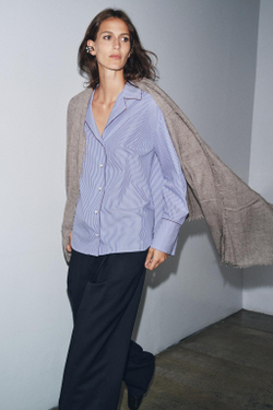 ZARA ШАРФ С БАХРОМОЙ ИЗ ШЕРСТИ, СЕРО-КОРИЧНЕВЫЙ