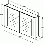 Зеркальный шкафчик 120 см Ideal Standard MIRROR&LIGHT T3425AL