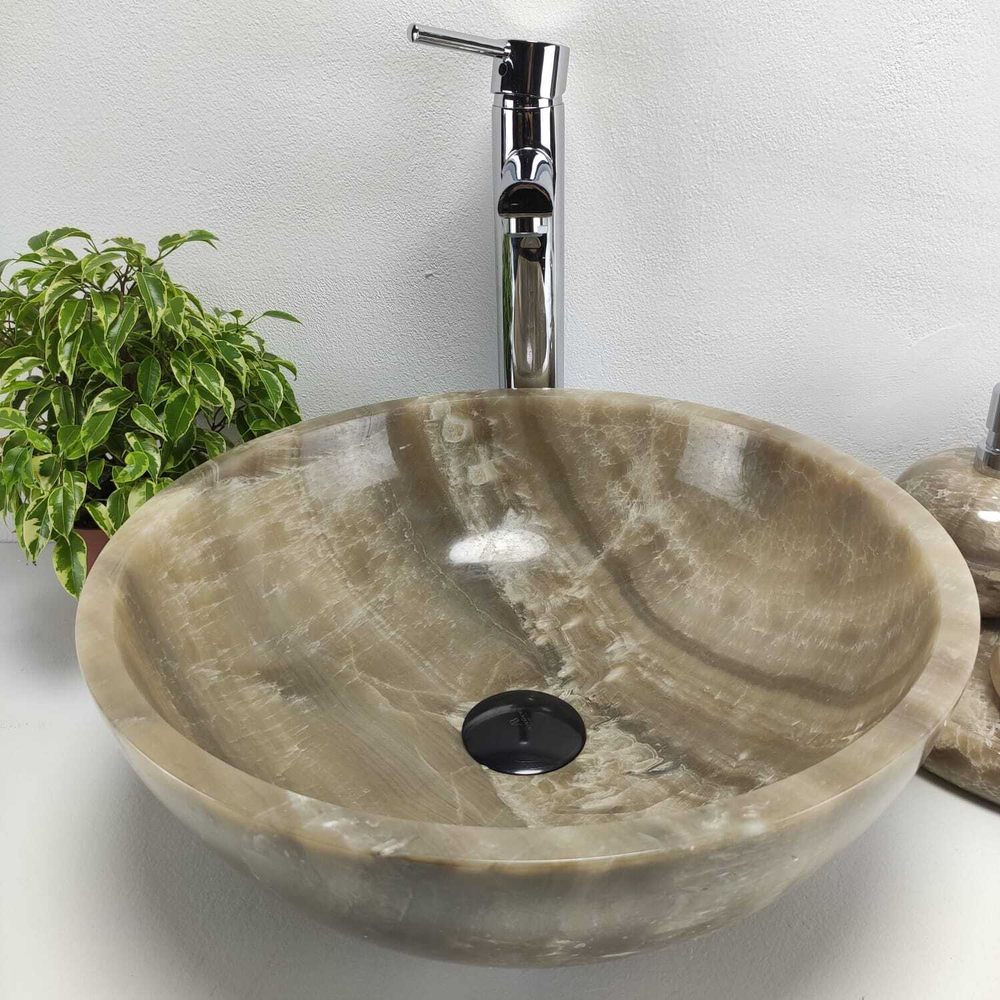 Раковина из оникса Bowl Grey Small TinLip BO-61035 40*40*15