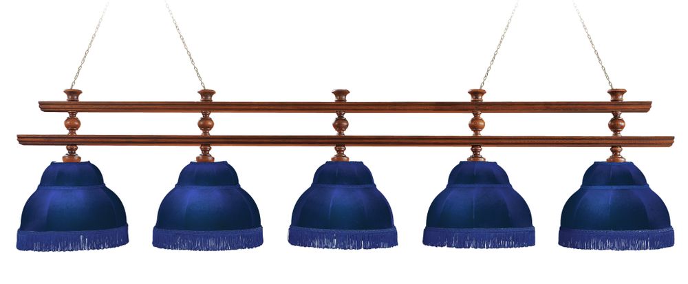 Лампа Ливерпуль 5пл. ясень (№6,бархат зеленый,бахрома желтая,фурнитура золото)