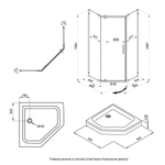 Душевое ограждение DIONRIA (90х90) стекло прозрачное, без поддона