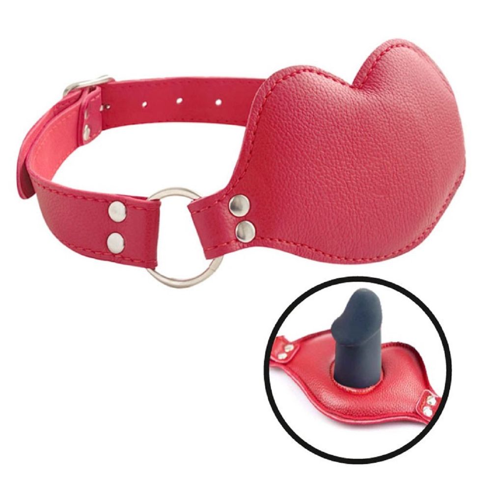 Кляп в виде фаллоса красный Кляп в виде фаллоса красный