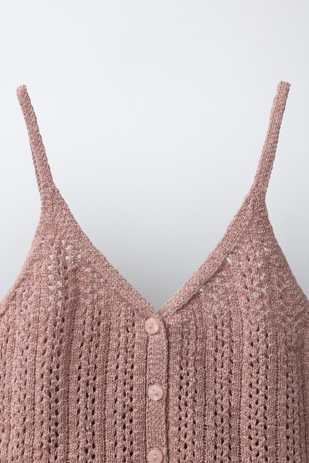 ZARA ТОП С ВЫШИВКОЙ РИШЕЛЬЕ, ЦВЕТ РОЗОВОГО ДЕРЕВА
