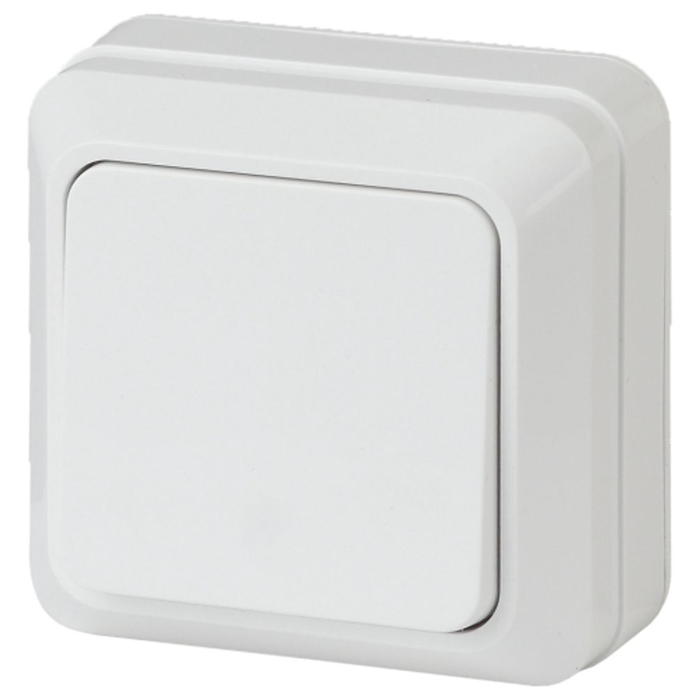 Выключатель Intro Quadro 2-101-01 одноклавишный 10А-250В, IP20, ОУ, белый