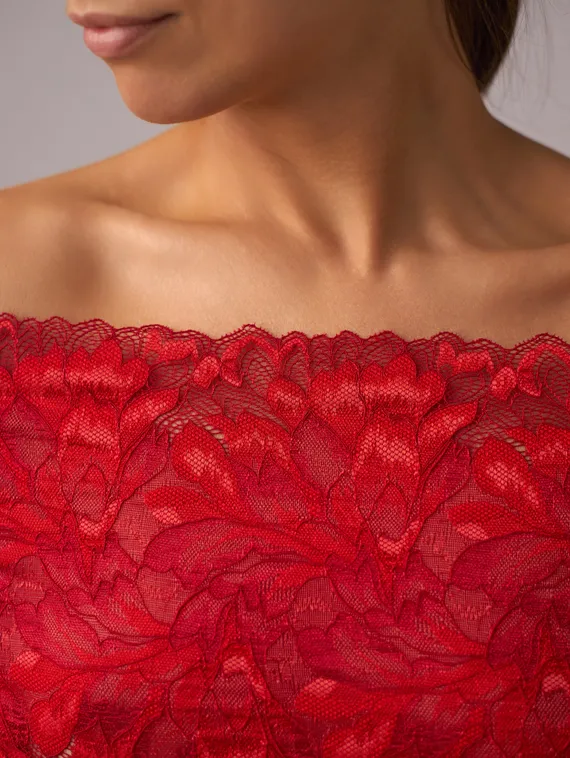 03-77 Кружево эластичное 24 см, красный 100