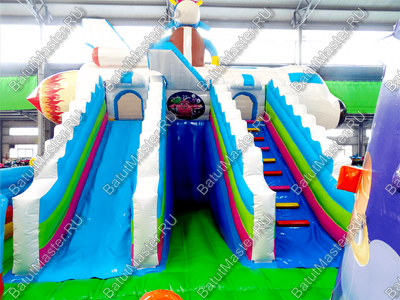 Коммерческий батут "Космические зверята" 14*7*6 м