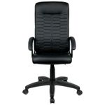 Кресло руководителя Helmi HL-E80 "Ornament" LTP, экокожа черная, мягкий подлокотник, пиастра, 344263