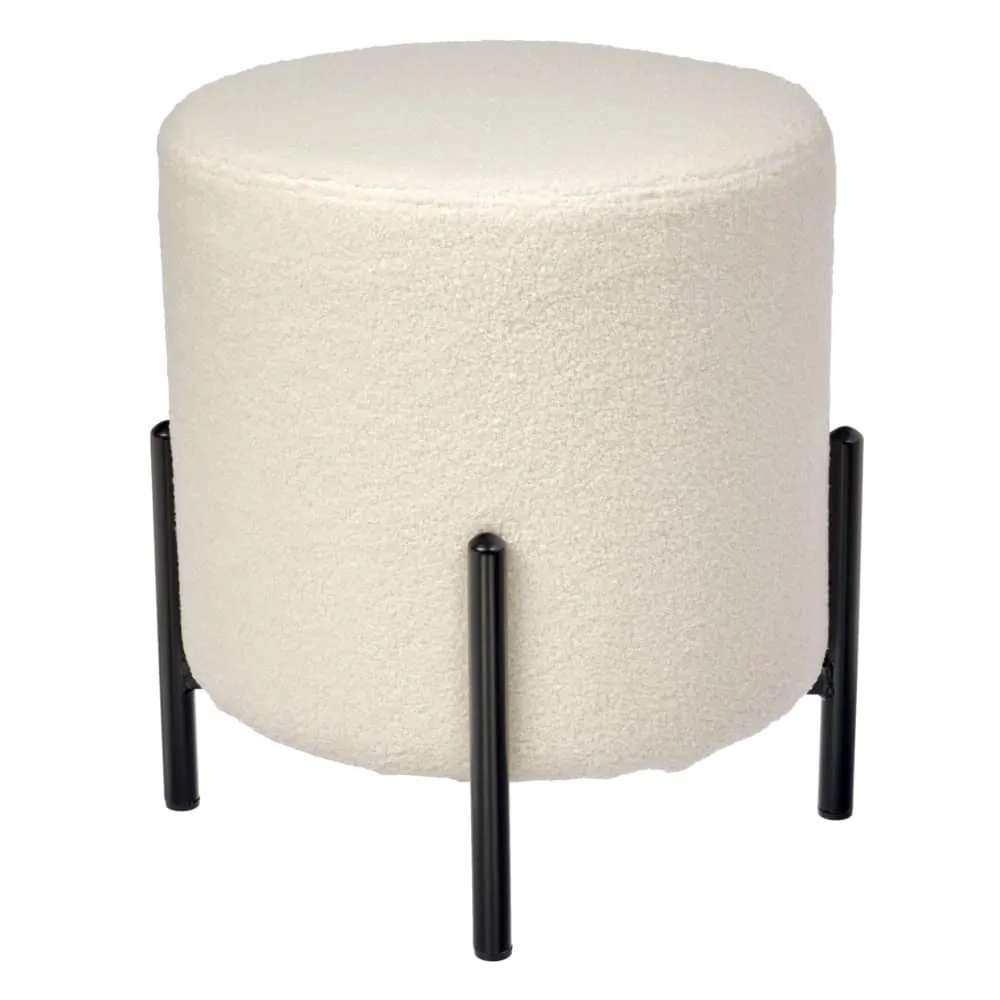 Стул-пуф Otis белый, искусственный мех