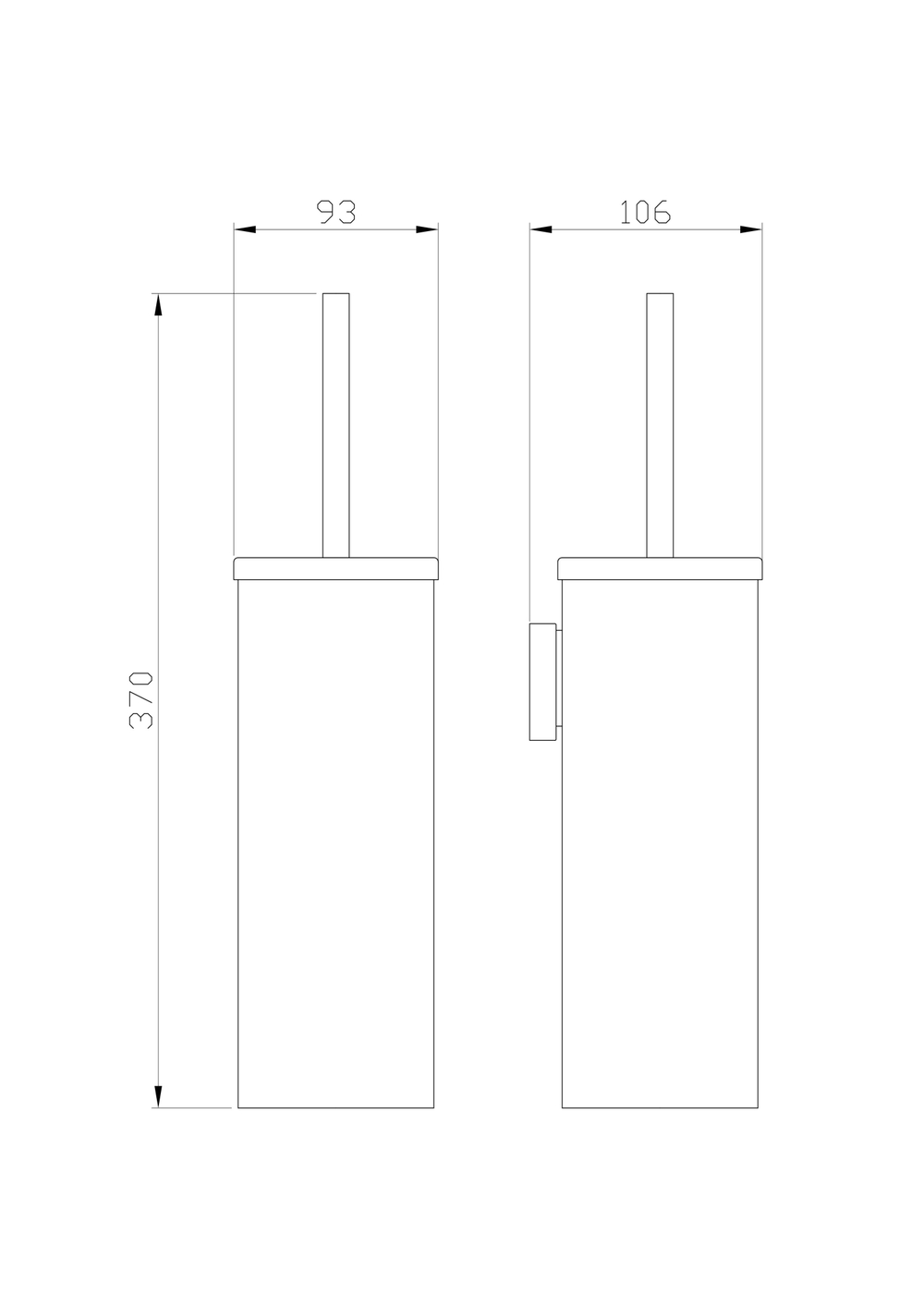 Туалетный ершик в комплекте WONZON & WOGHAND EASY, Хром (WW-8119)